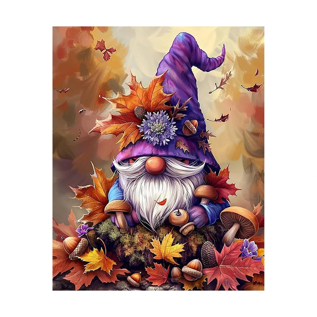 autumn Christmas gnome diamond painting original artwork