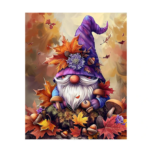 autumn Christmas gnome diamond painting original artwork