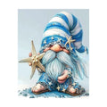 blue winter Christmas gnome diamond painting original artwork