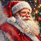 Santa portrait diamond painting drill and canvas detail