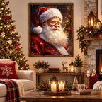 Santa portrait diamond painting home scene