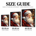 Santa portrait diamond painting size guide