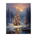 Christmas tree in a snowy forest diamond painting finished artwork