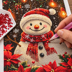 festive snowman with ornaments diamond painting process