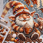 Santa with cookies and cocoa diamond painting drill and canvas detail