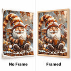 Santa with cookies and cocoa diamond painting No Frame and Framed comparison