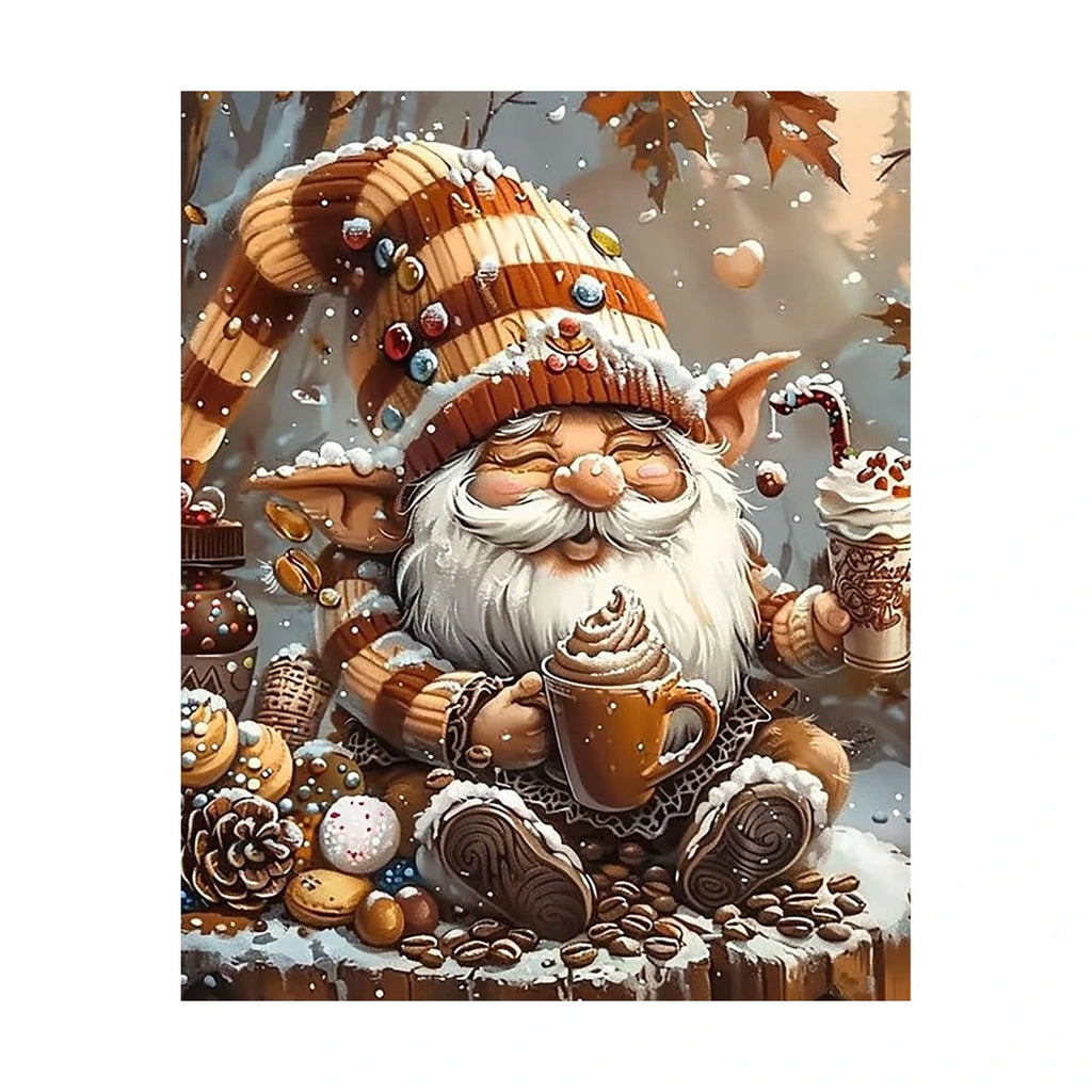 Santa with cookies and cocoa diamond painting original artwork