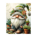 Christmas gnome with succulents diamond painting finished artwork