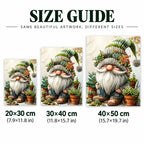 Christmas gnome with succulents diamond painting size guide