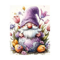 purple floral Christmas gnome diamond painting original artwork
