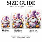 purple floral Christmas gnome diamond painting size guide