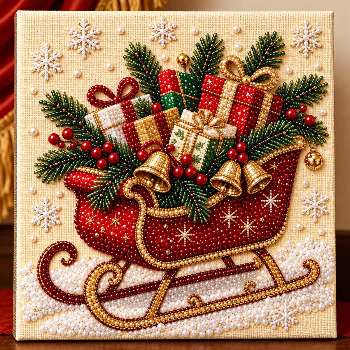 Christmas Sleigh with Gifts — detail image