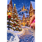 Christmas Snowy Village Tree diamond placement process