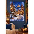 Christmas Snowy Village Tree home decor scene