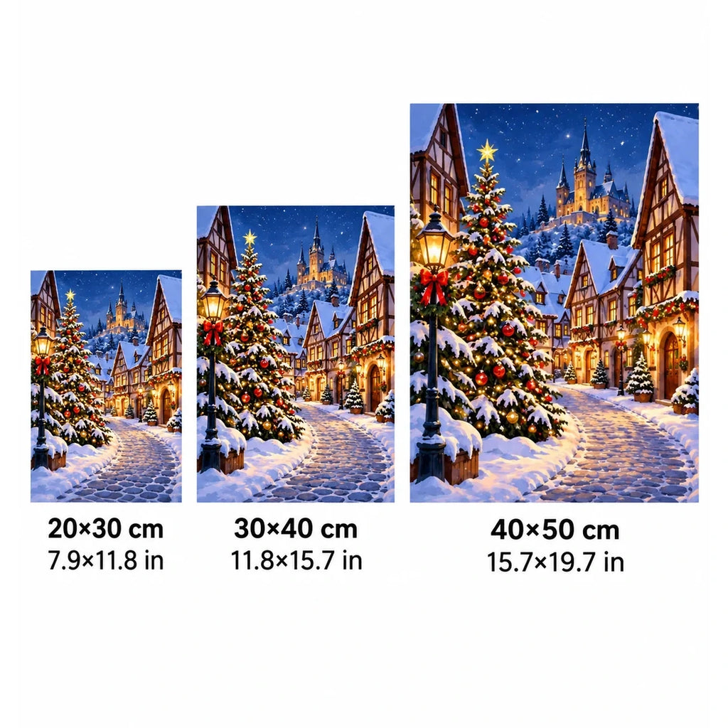 Christmas Snowy Village Tree size guide