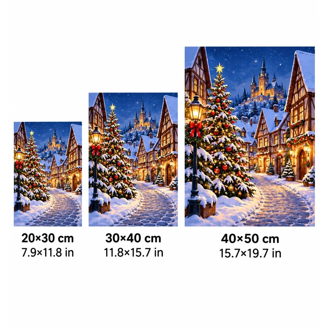Christmas Snowy Village Tree size guide
