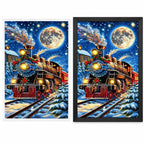 Christmas Steam Train Diamond Painting Kit frame comparison