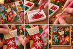 Christmas Stocking Fireplace Pearl Diamond Painting Kit tutorial image