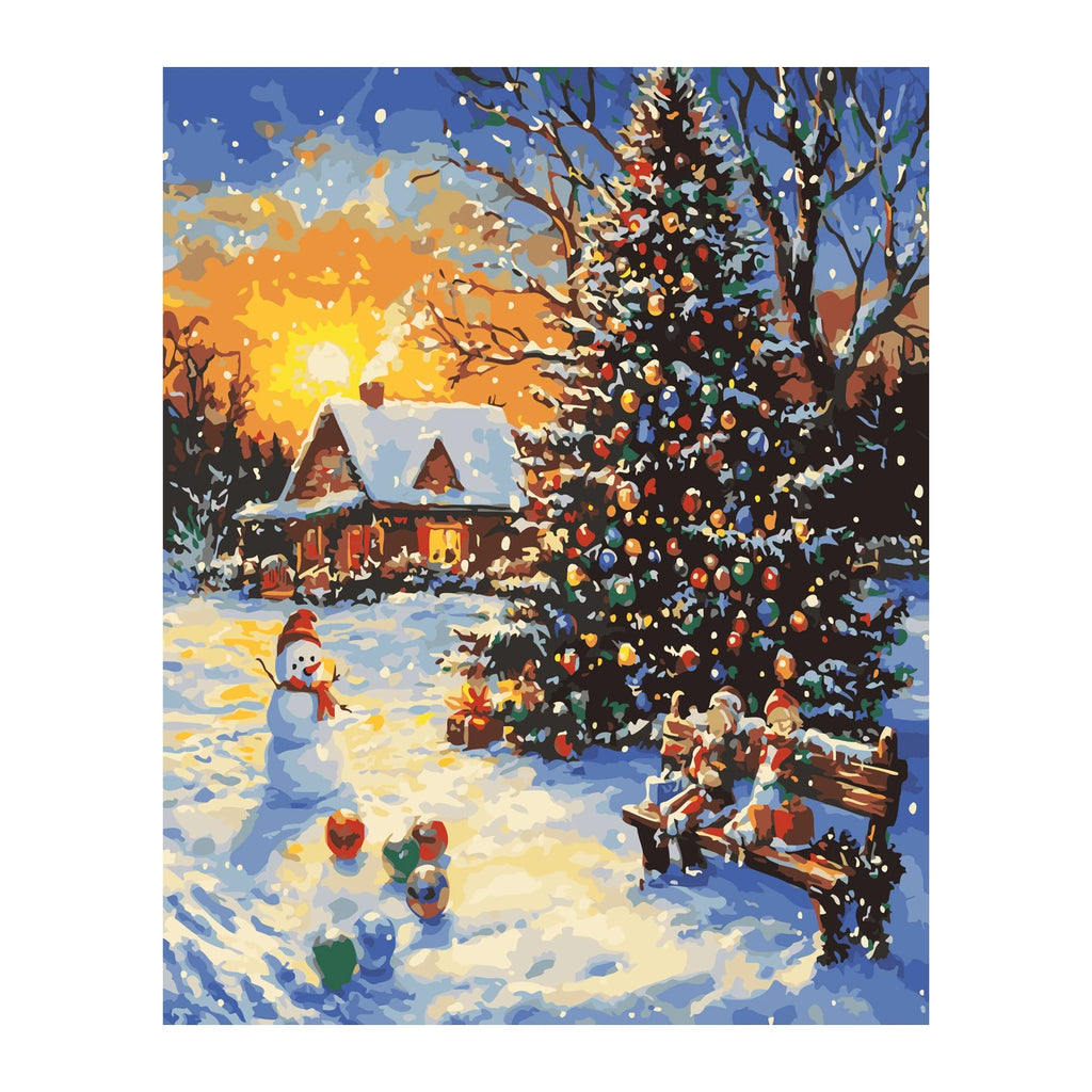 Christmas Tree Snow Day completed artwork on a clean white background
