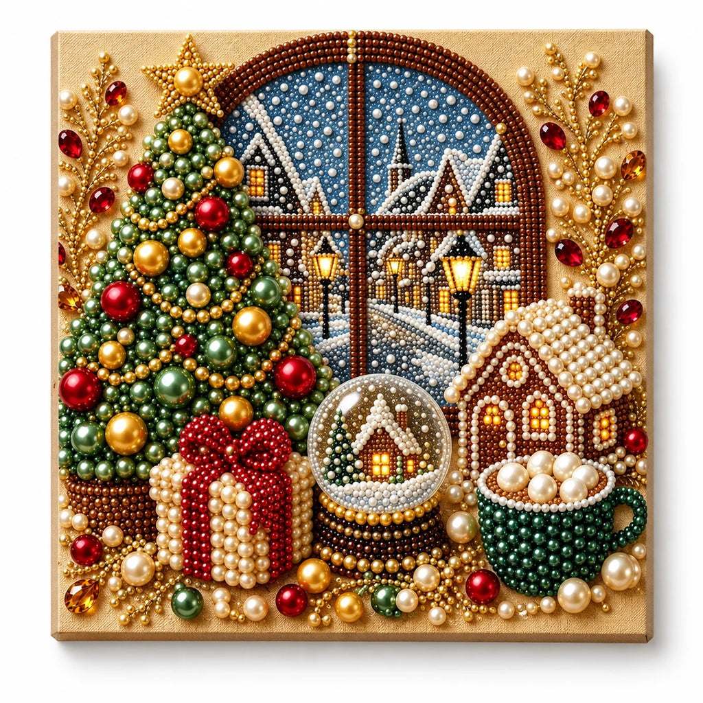 Christmas Village Window Pearl Painting Kit hero image