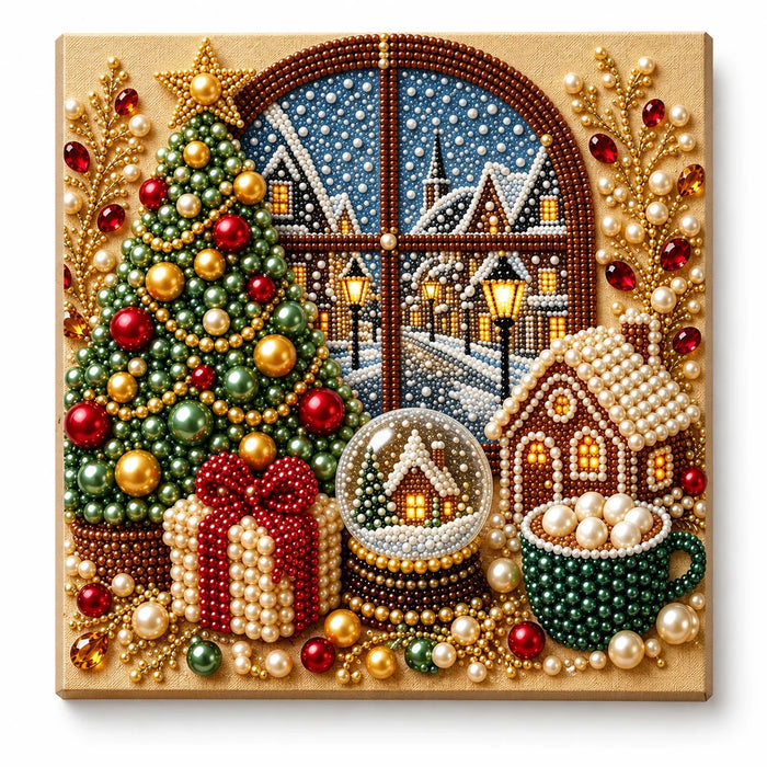 Christmas Village Window Pearl Painting Kit hero image