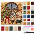 Christmas Village Window pearl painting kit contents