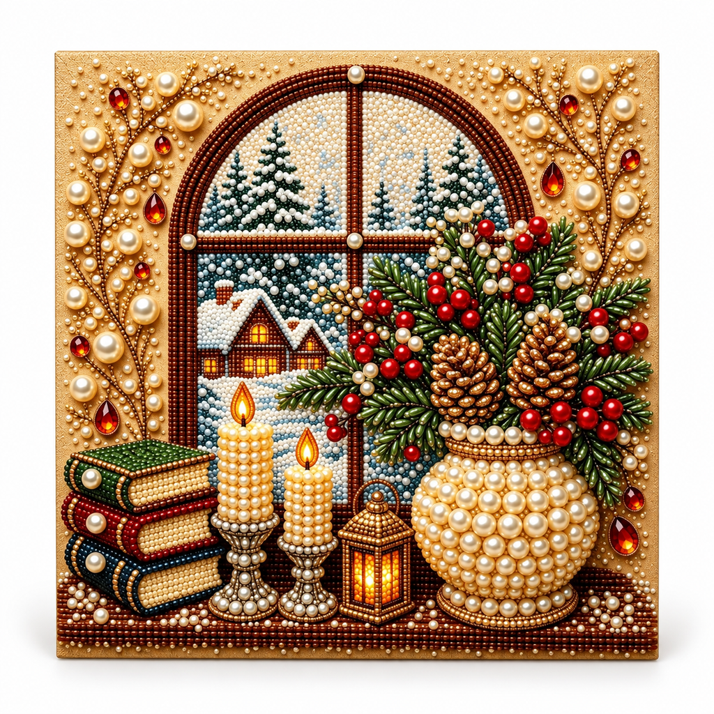 Christmas Window Vase pearl painting kit – hero image