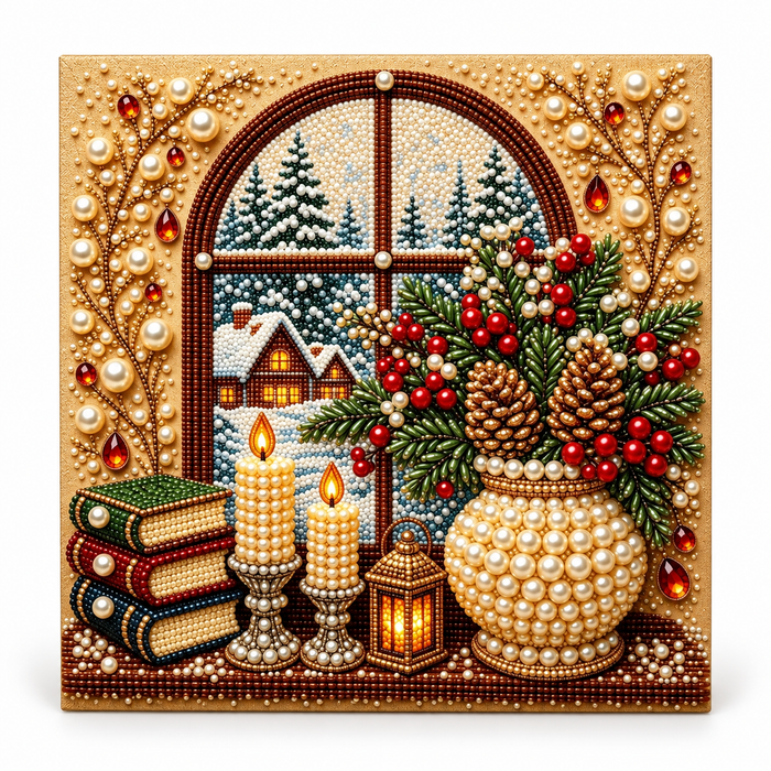 Christmas Window Vase pearl painting kit – hero image