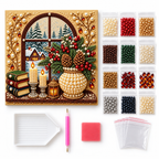 Christmas Window Vase pearl painting kit – kit image