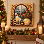 Christmas Window Vase pearl painting kit – room image