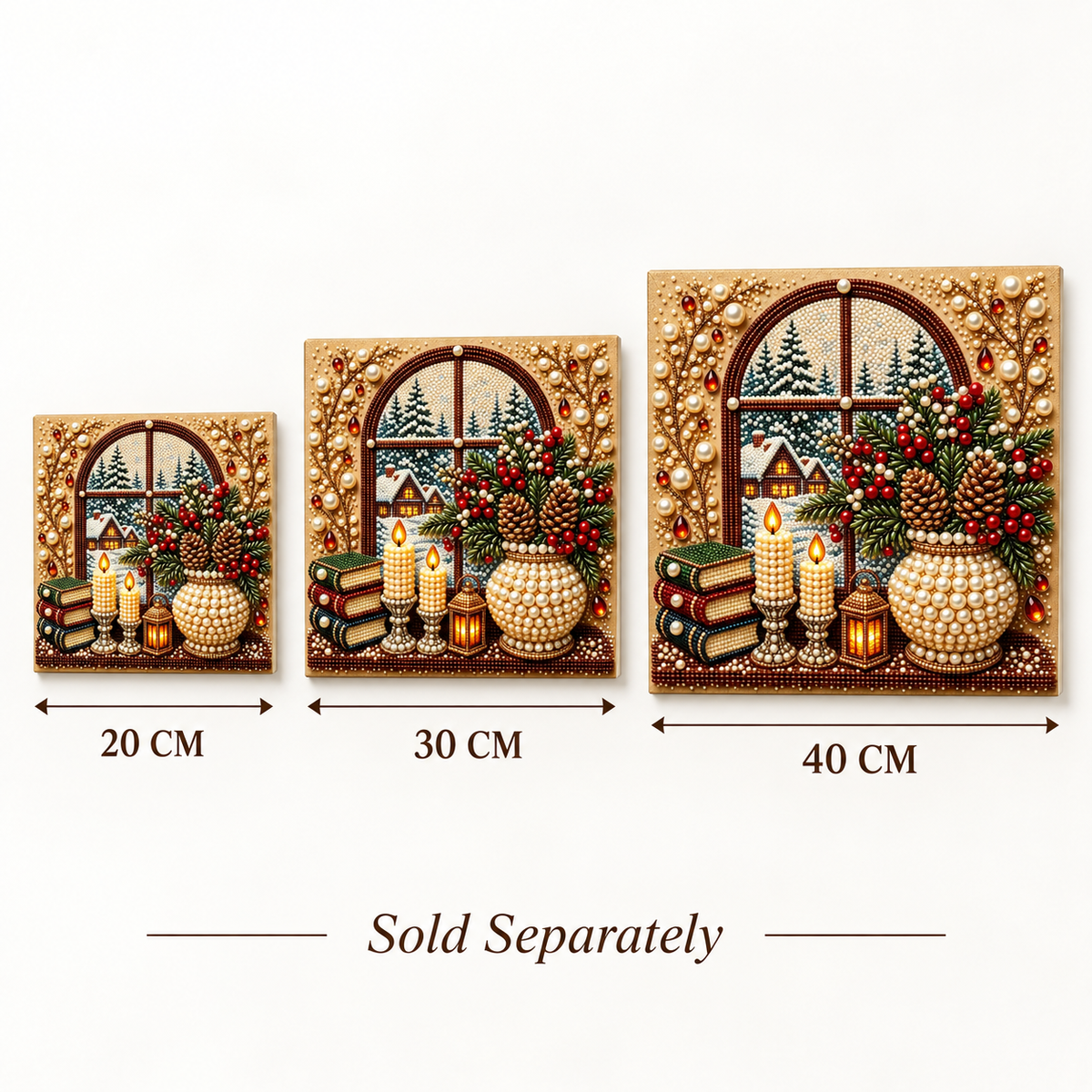 Christmas Window Vase pearl painting kit – size image