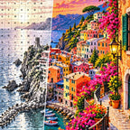 Cinque Terre Italy Sunset canvas and resin drill detail