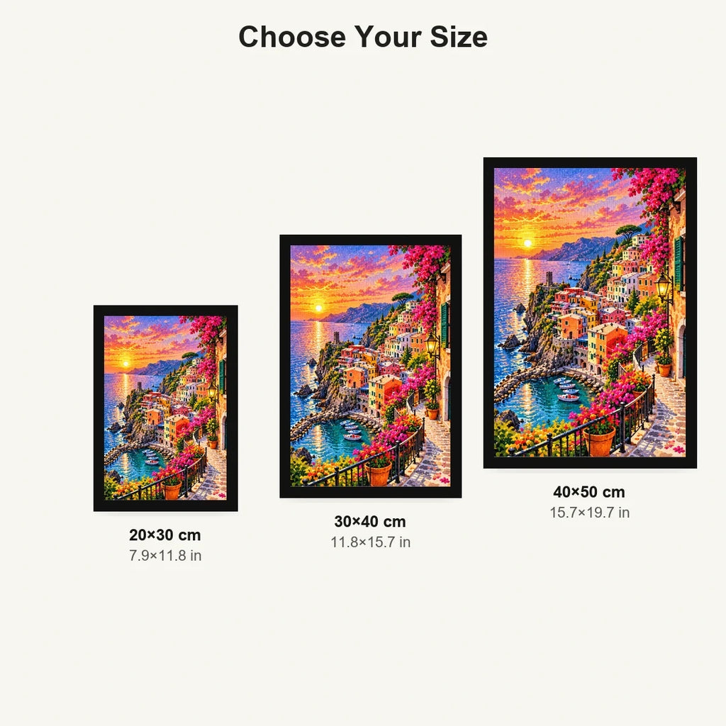 Cinque Terre Italy Sunset size comparison