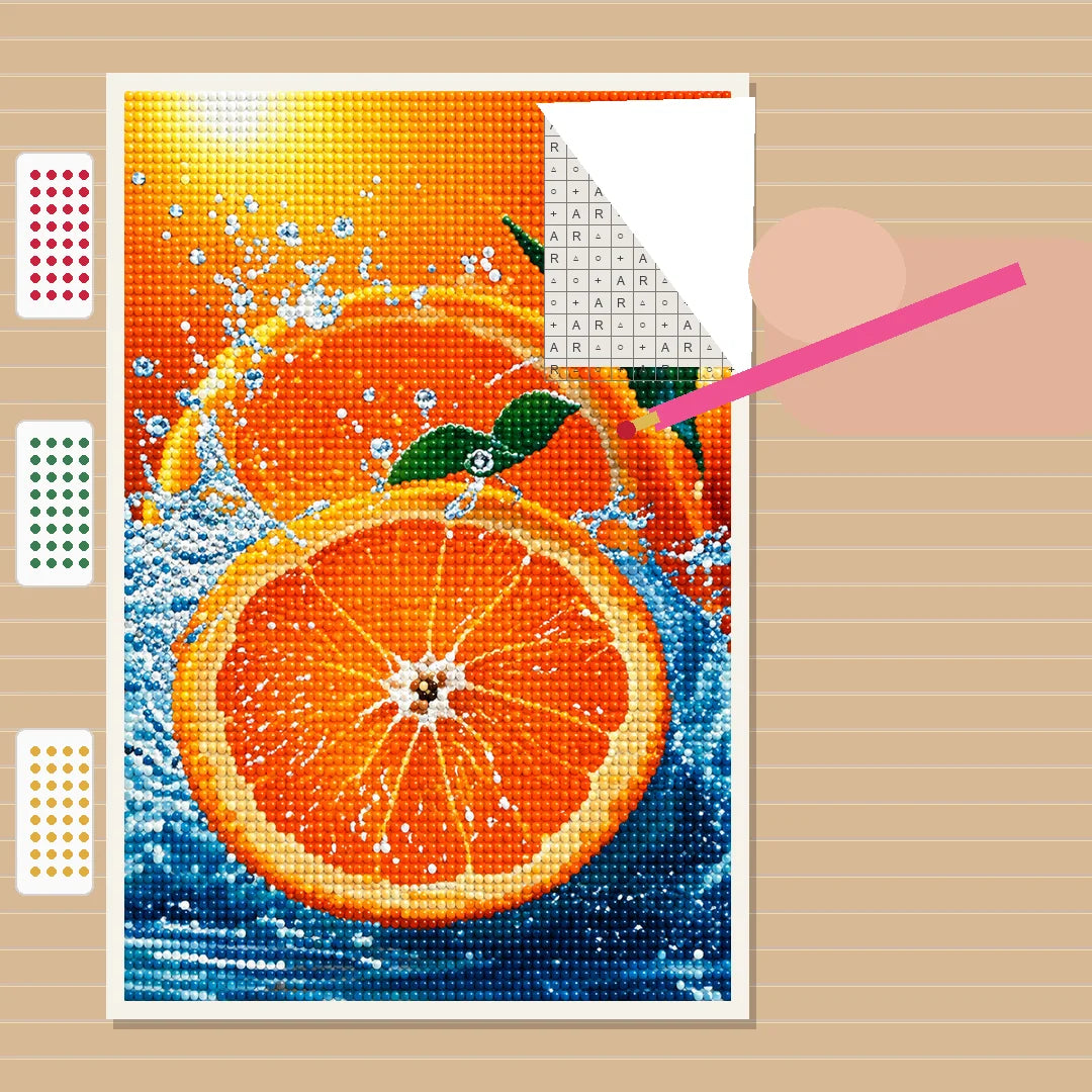 Citrus Splash Diamond Painting Kit process view
