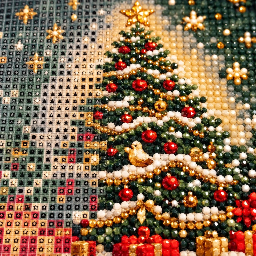 Classic Christmas Tree Diamond Painting Kit detail