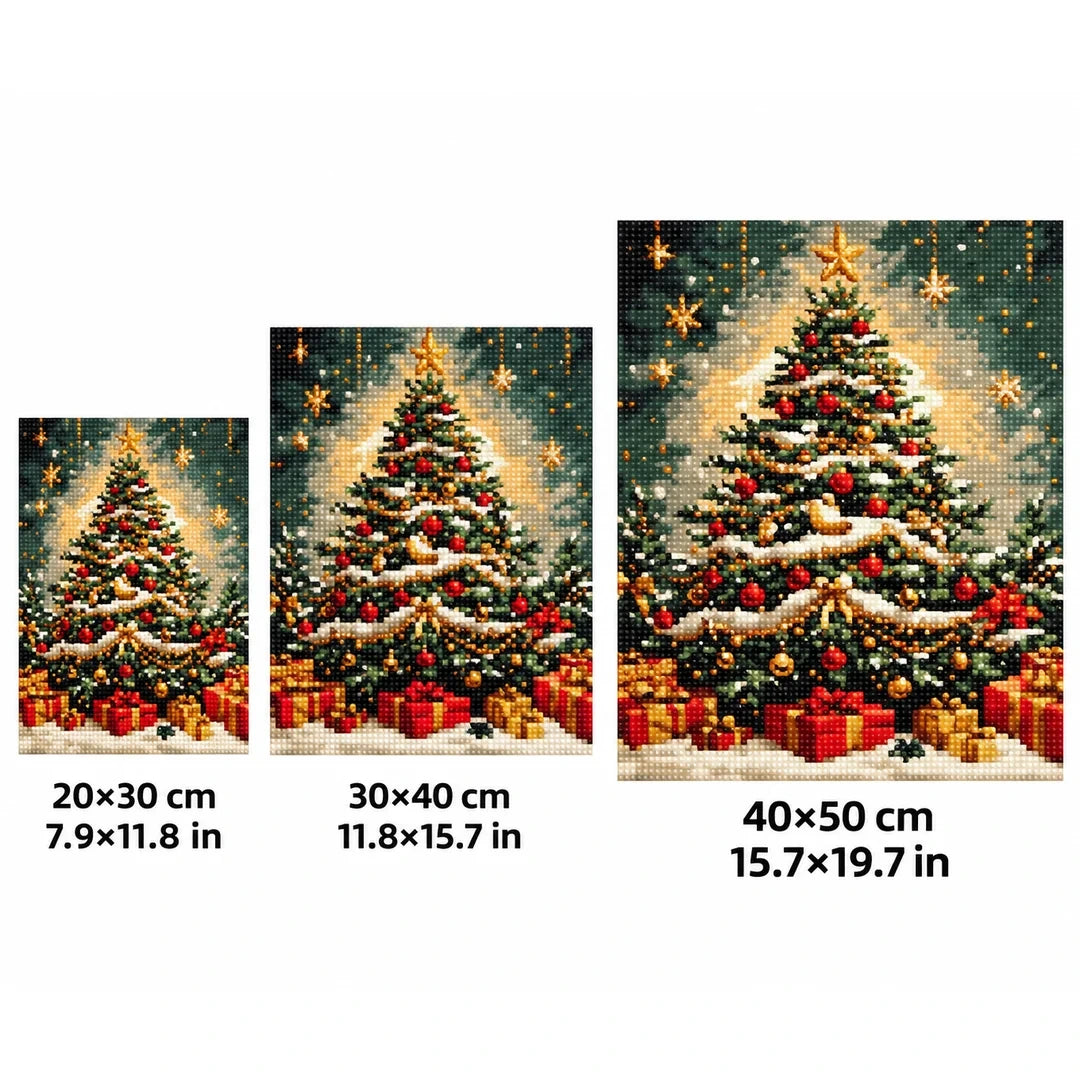 Classic Christmas Tree Diamond Painting Kit sizes