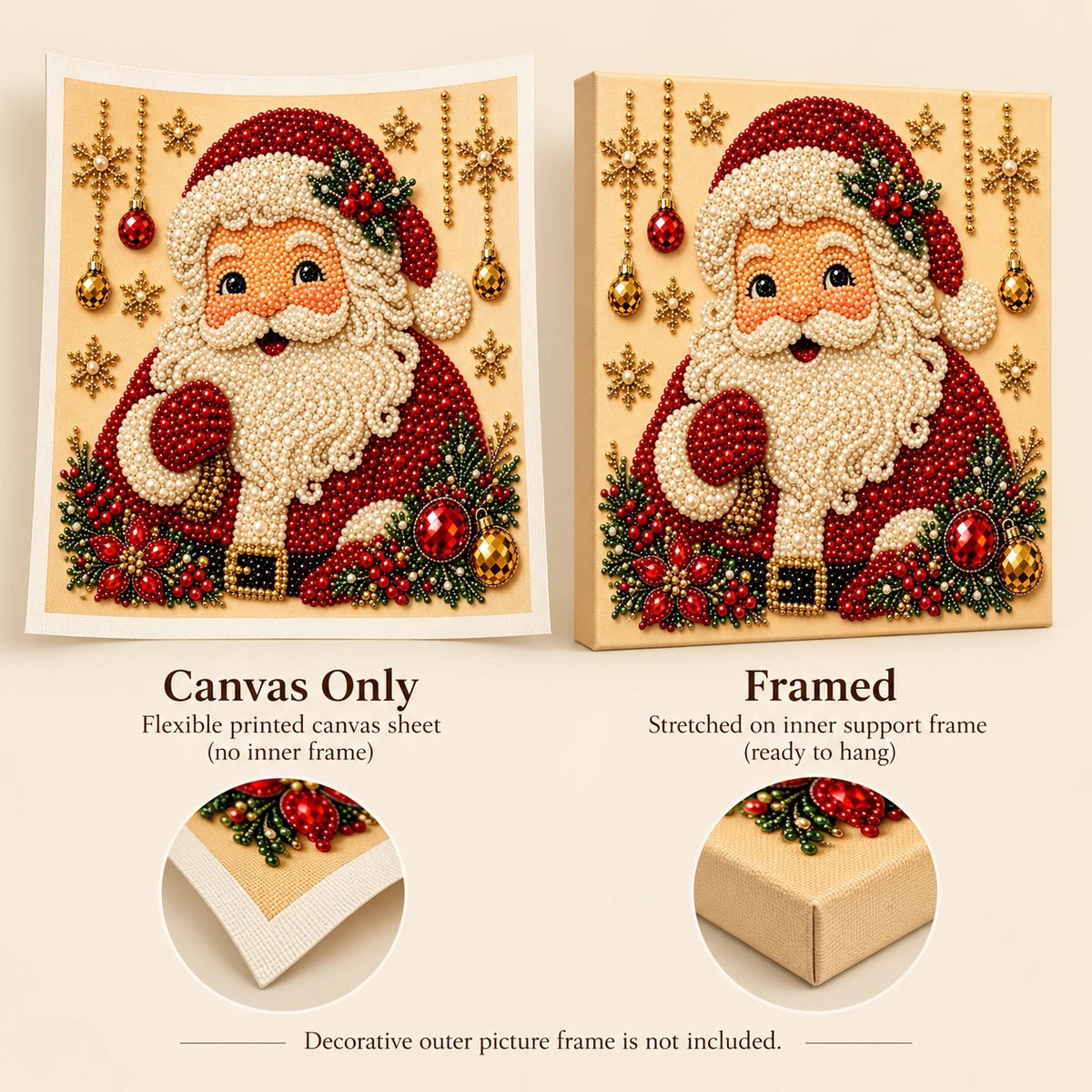 Classic Santa Claus Pearl Diamond Painting Kit style image