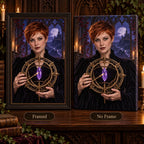 Framed and no-frame Clockwork Diviner designs shown side by side.