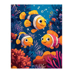 Clownfish Coral Reef completed artwork on a clean white background