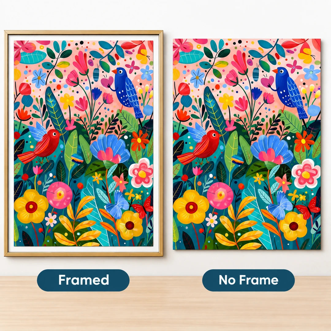 Colorful Bird Garden Diamond Painting Kit lifestyle scene