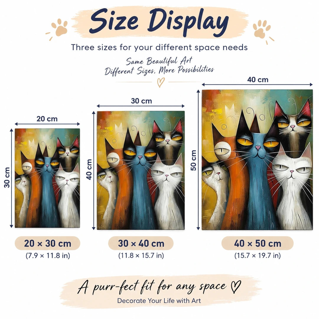 Colorful Cat Trio Diamond Painting Kit diamond detail