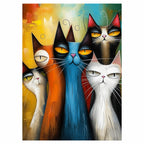 Colorful Cat Trio Diamond Painting Kit No Frame and Framed comparison