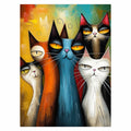 Colorful Cat Trio Diamond Painting Kit original artwork