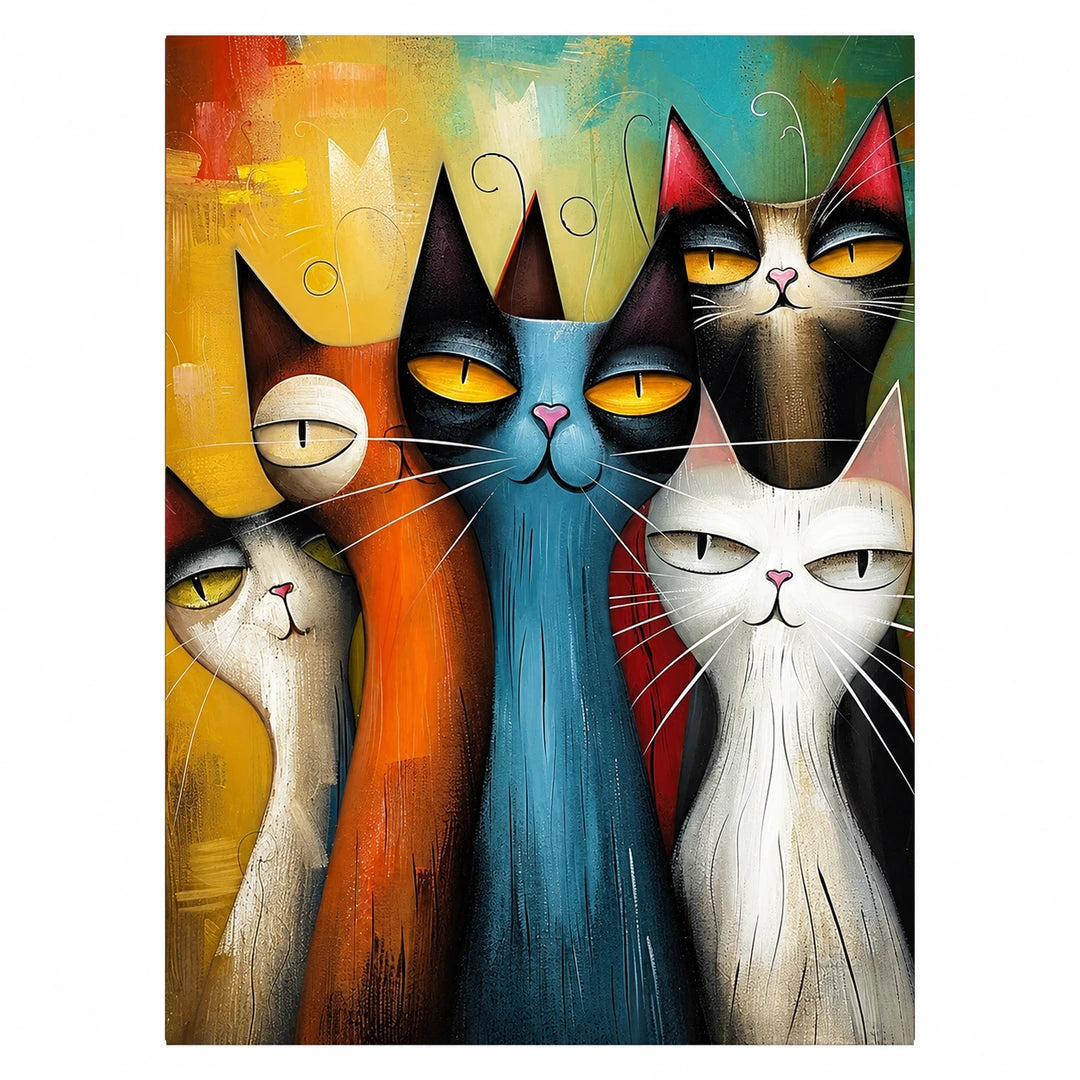 Colorful Cat Trio Diamond Painting Kit original artwork