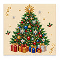 Colorful Christmas Tree and Gifts pearl painting kit, white-background complete design