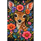 Deer at the Reed Bank Diamond Painting Kit — Finished white-background diamond painting