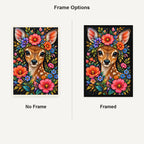 Deer at the Reed Bank Diamond Painting Kit — Framed and no-frame comparison