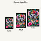 Colorful Floral Koala Diamond Painting Kit — Size guide