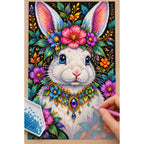Rabbit in a Strawberry Garden Diamond Painting Kit — Diamond painting process
