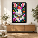 Rabbit in a Strawberry Garden Diamond Painting Kit — Home decor scene